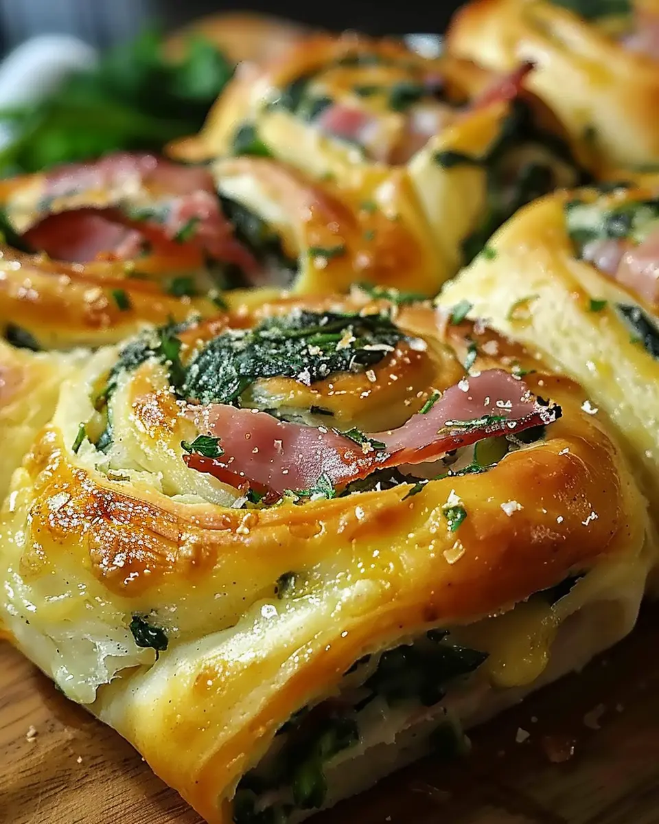 Spinach Ham Breakfast Rolls: Easy Turkey Bacon and Chicken Ham Delight