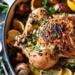 Creamy Lemon and Herb Pot Roasted Chicken