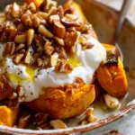 Roasted Pumpkin with Yogurt Sauce and Pine Nuts