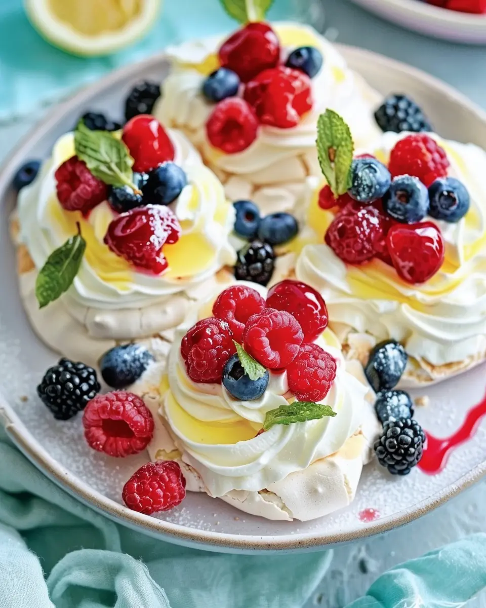 Pavlova with Lemon Curd: The Best Berries Dessert Delight