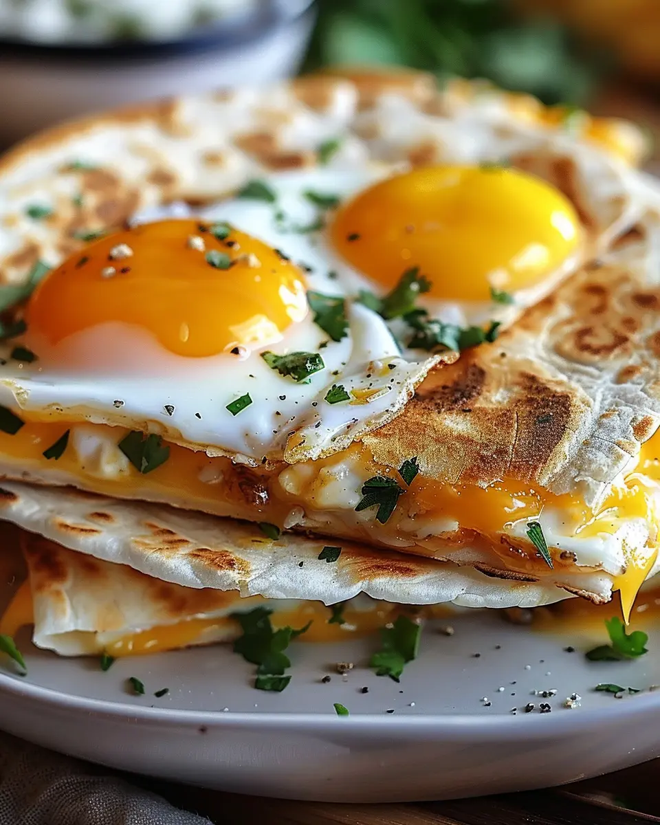 Fried Egg Quesadilla: Easy Recipe with Turkey Bacon and Chicken Ham