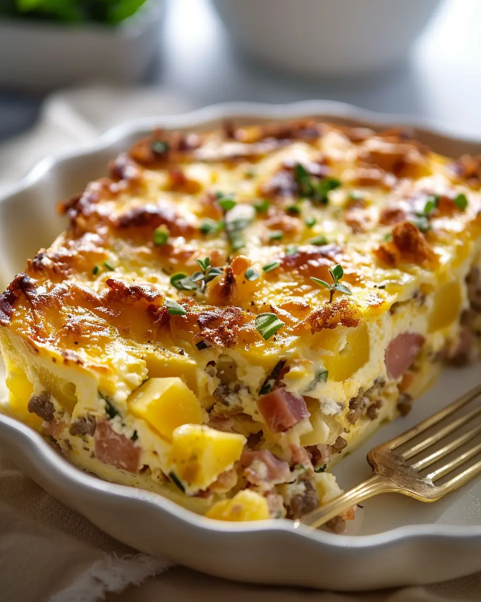 Farmer’s Casserole: Easy &amp; Delicious Turkey Bacon &amp; Chicken Ham Dish