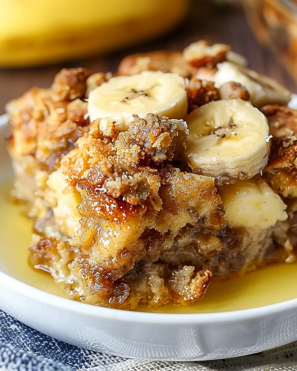 Overnight Baked Banana French Toast Casserole: Indulgent &amp; Easy Delight