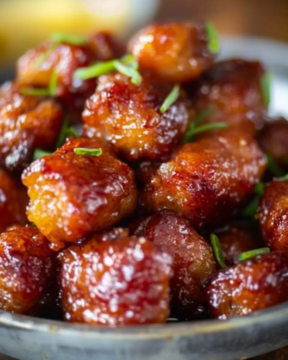 Pineapple Brown Sugar Mississippi Lil’ Smokies Bites with Turkey Bacon