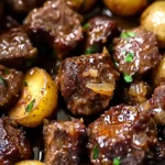 Crockpot Garlic Butter Beef Bites with Potatoes