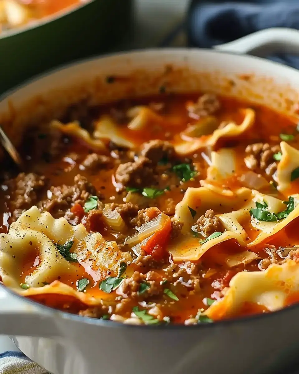 Simple Lasagna Soup: Easy Comfort with Sausage and Ground Beef