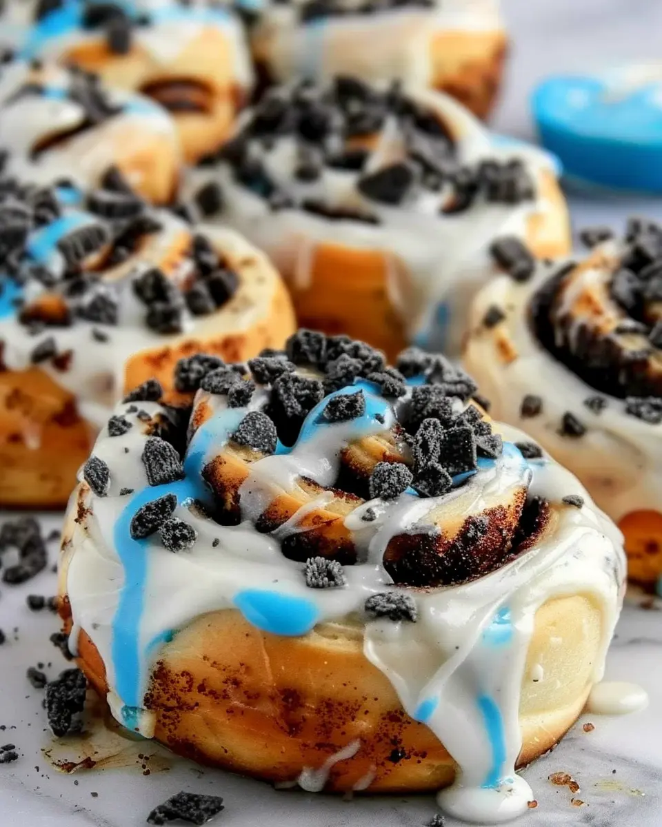 Cookie Monster cinnamon rolls: Indulgent treat with crushed cookies