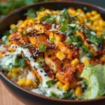 Street Corn Chicken Rice Bowl