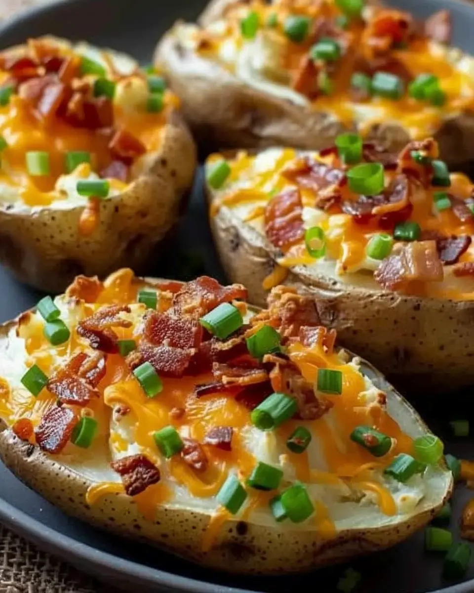Loaded Baked Potatoes with Turkey Bacon: A Comforting Delight