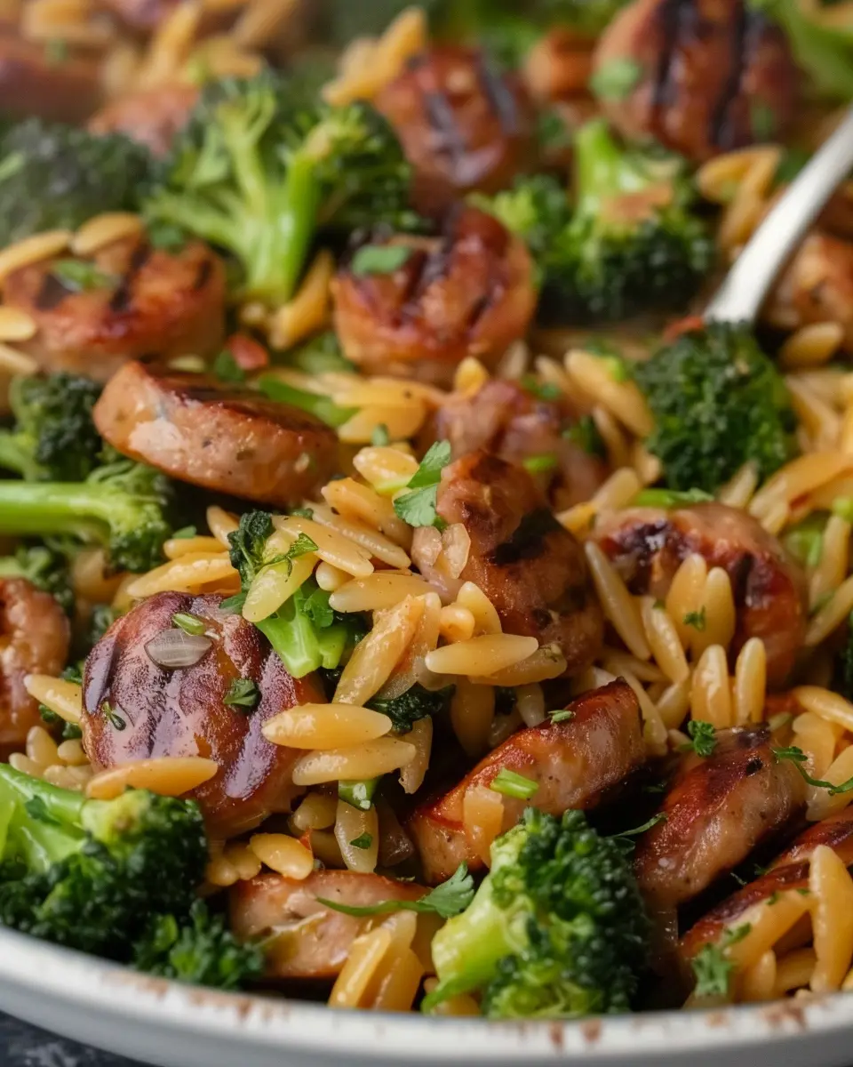 Chicken Sausage and Broccoli Orzo: A Quick and Savory Delight