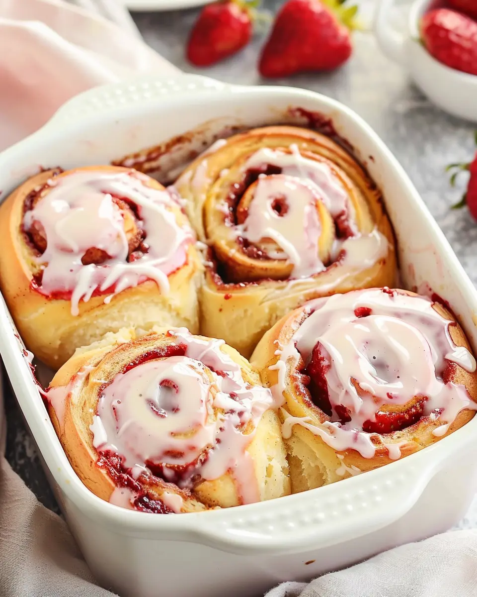 Strawberry Cinnamon Rolls: Indulgent Homemade Delight with Turkey Bacon
