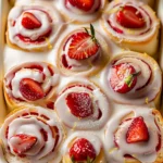 Strawberry Rolls with Lemon Icing