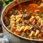 Homemade Ground Beef Pasta Soup