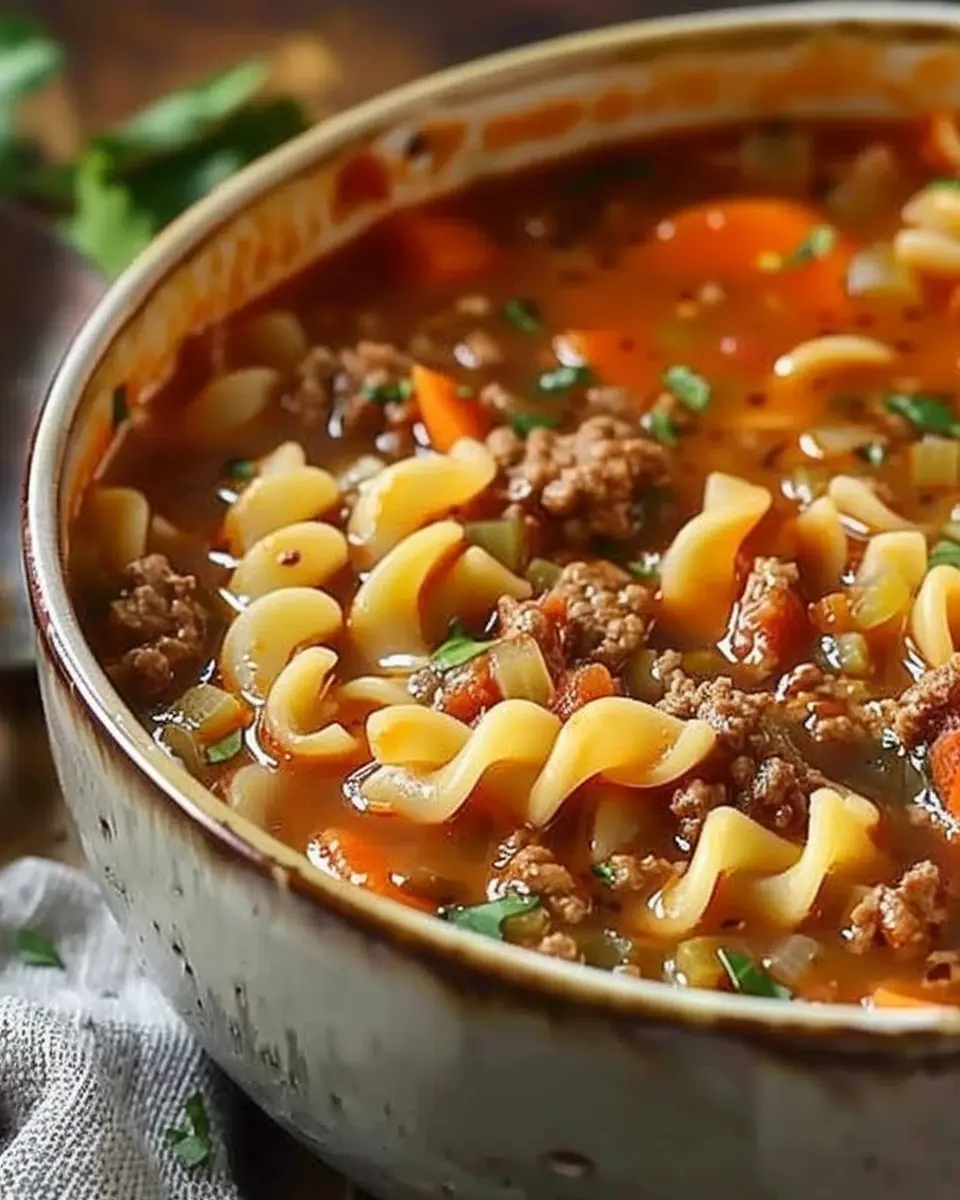 Homemade Ground Beef Pasta Soup: Cozy and Easy Weeknight Delight