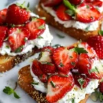 Roasted Strawberry Whipped Ricotta Toast