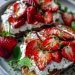 Roasted Strawberry Whipped Ricotta Toast