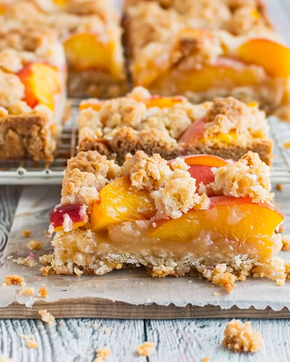Peaches and Cream Crumble Bars: Easy Dessert for Summer Bliss