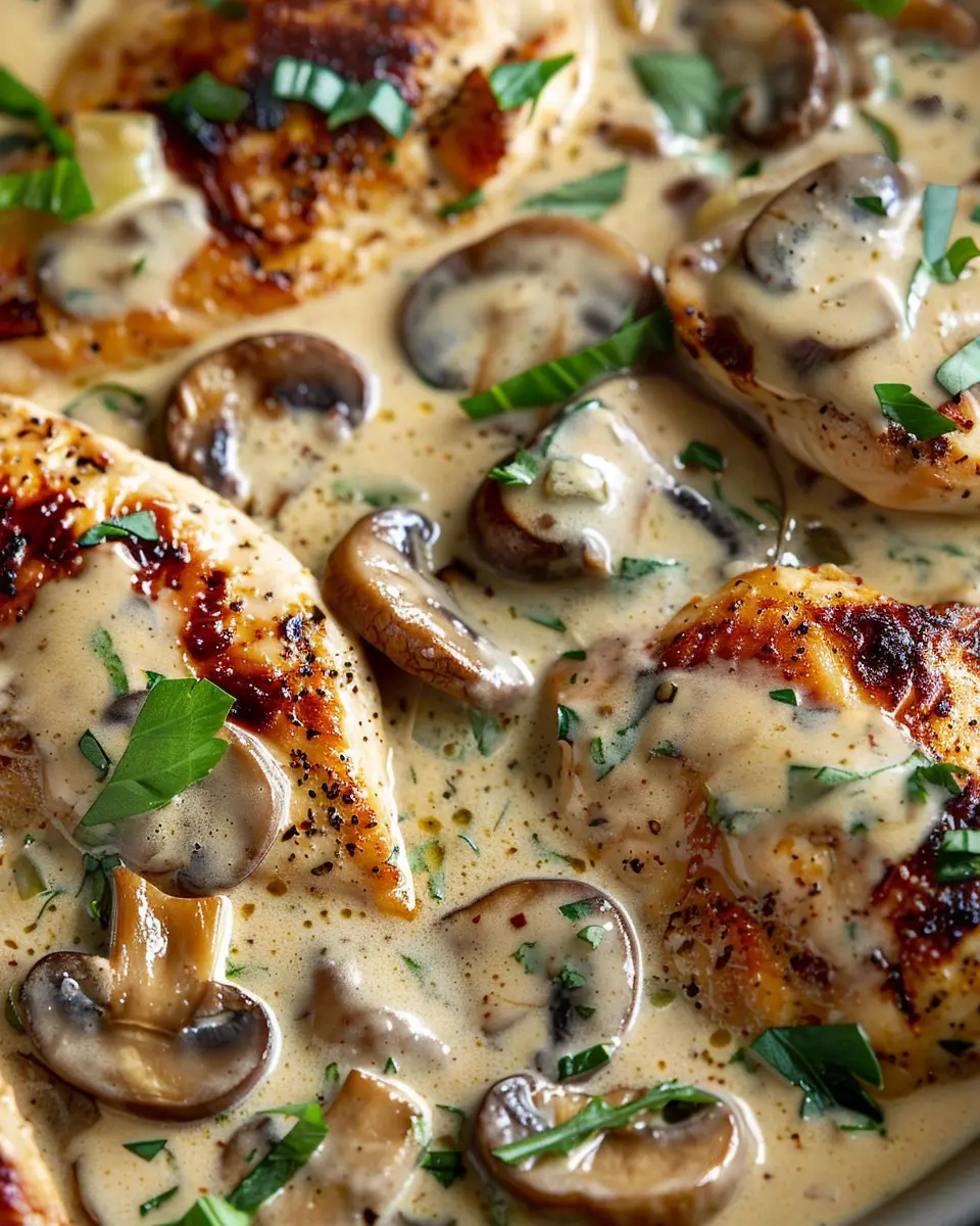 Creamy Mushroom Chicken with Turkey Bacon for Comforting Flavors