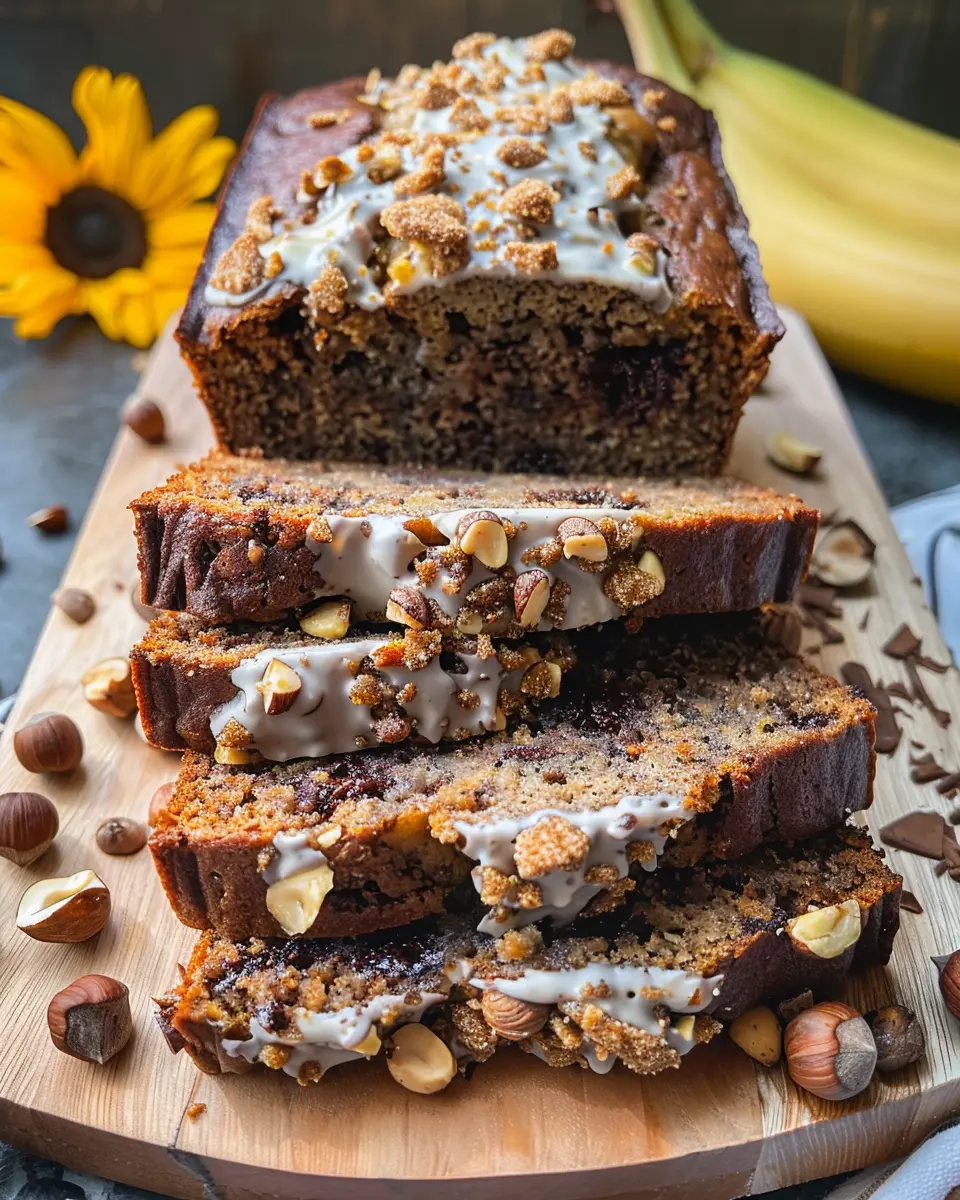 Rustic Tuscan Banana Bread: Indulgent Delight with Chocolate, Hazelnuts, and Espresso