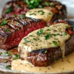 Juicy Steak with Creamy Garlic Sauce