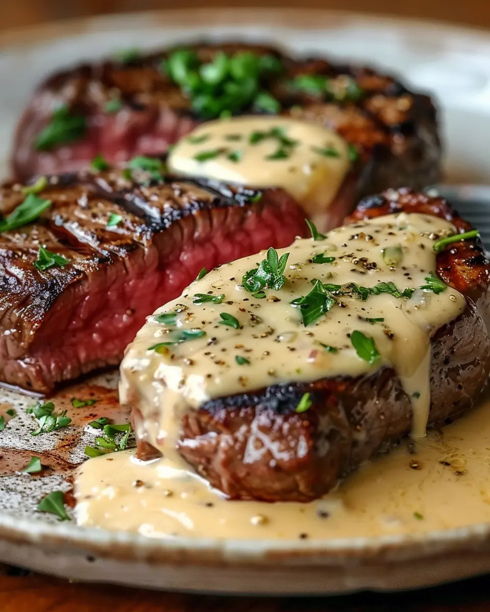 Juicy Steak with Creamy Garlic Sauce: A Delicious Homemade Delight