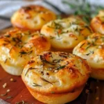 Golden Crust Garlic Rosemary Focaccia Muffins