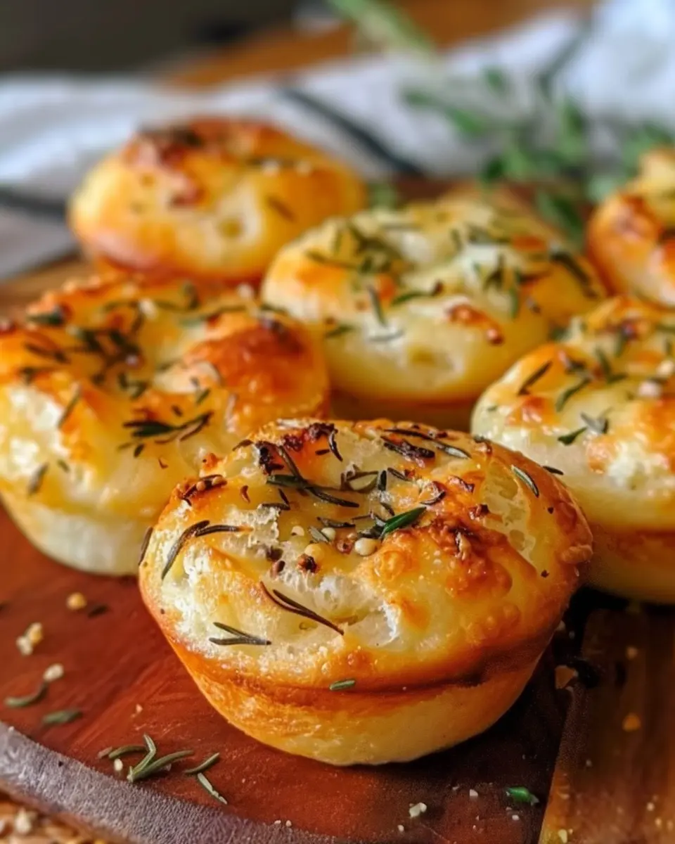 Golden Crust Garlic Rosemary Focaccia Muffins: A Savory Delight