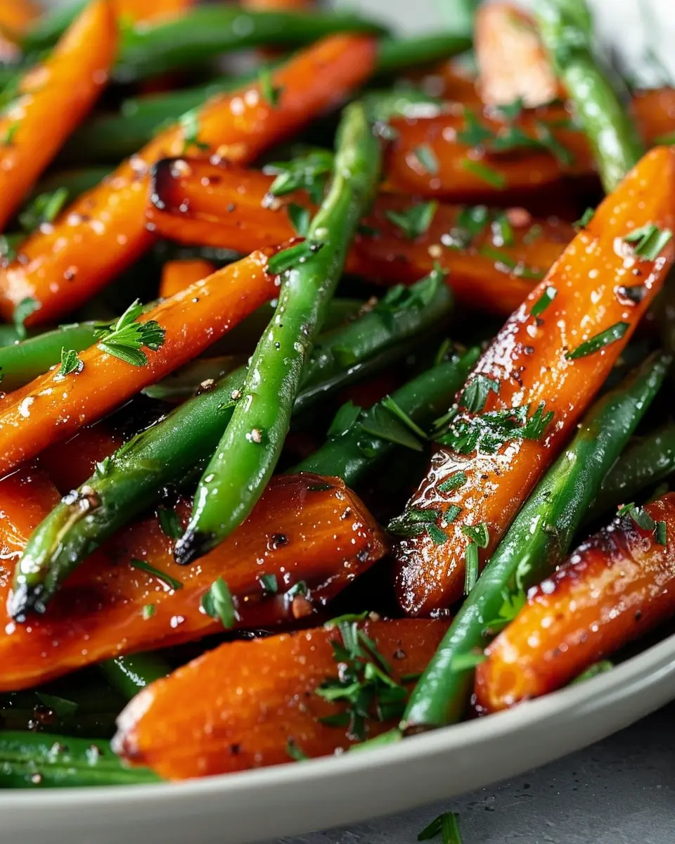 Honey Glazed Carrots &amp; Green Beans: Easy Turkey Bacon Delight