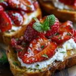 Roasted Strawberry Whipped Ricotta Toast