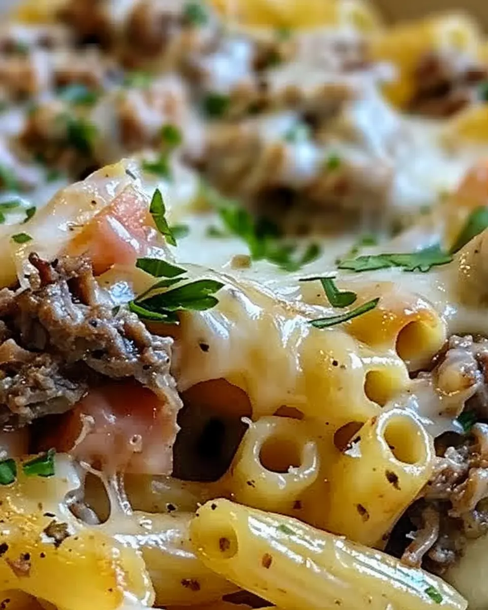 Philly Cheesesteak Pasta: Easy Recipe with Turkey Bacon Twist