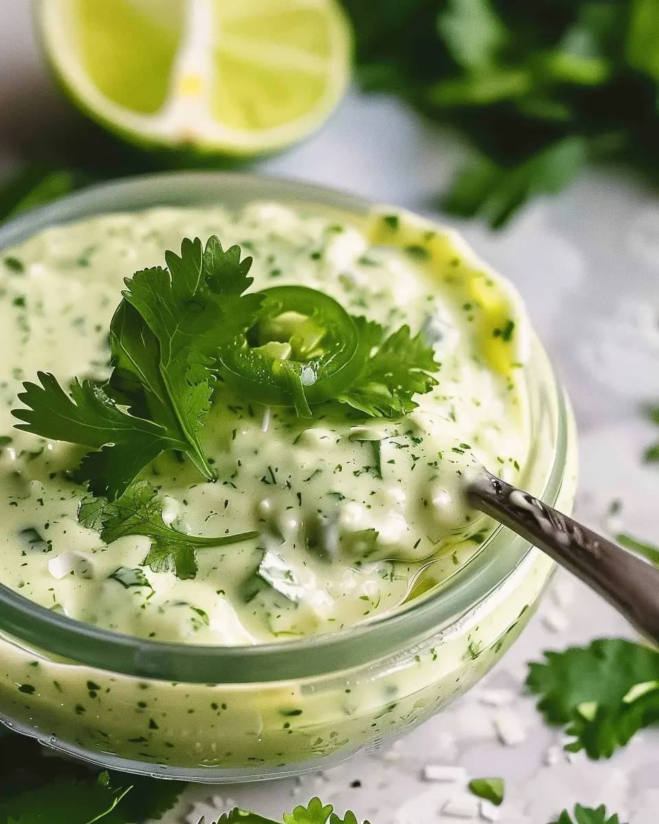 Creamy Cilantro Garlic Sauce: Easy Recipe with Jalapeños &amp; Limes