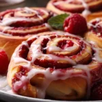 Raspberry Cinnamon Rolls with Lemon Glaze
