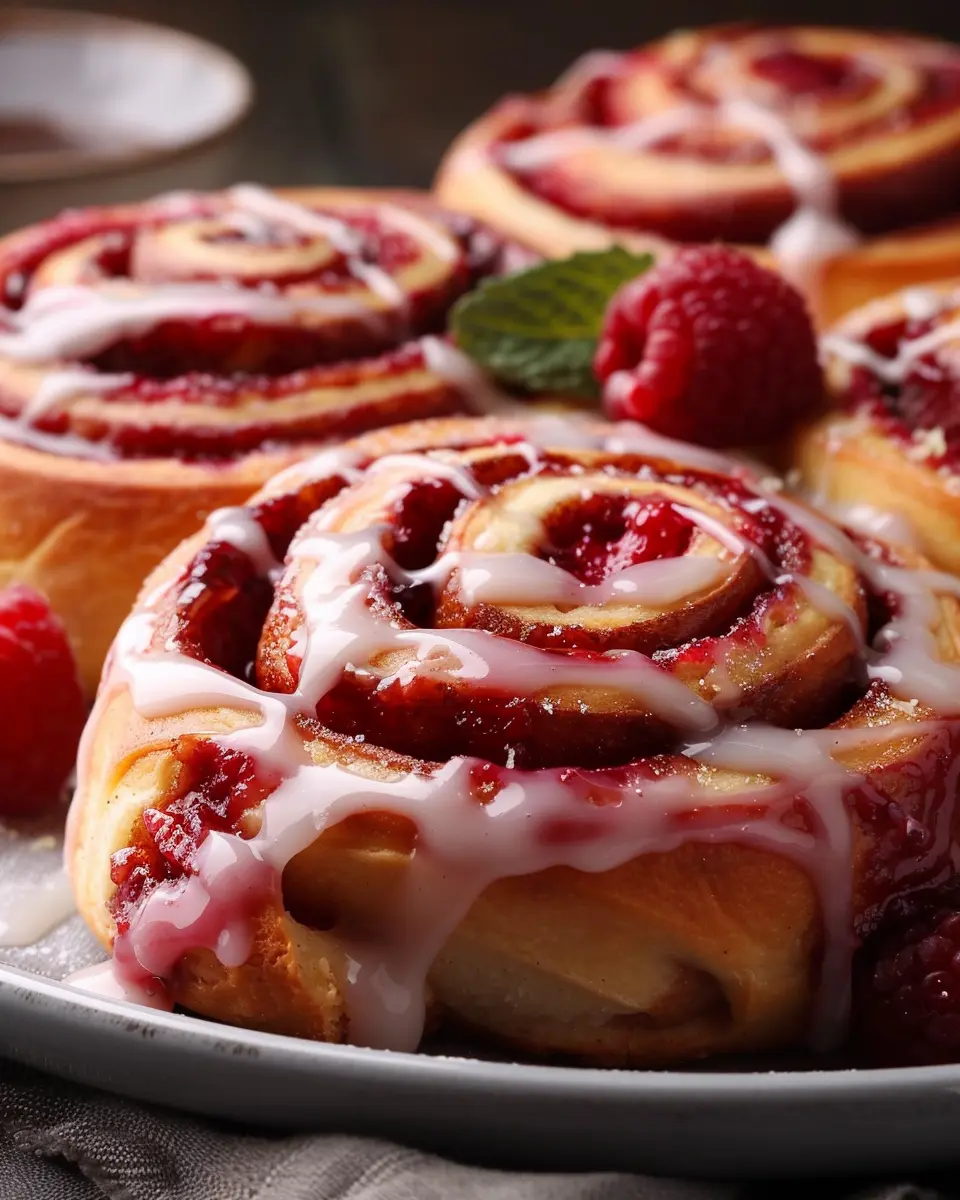Raspberry Cinnamon Rolls: Easy Indulgence with Lemon Glaze