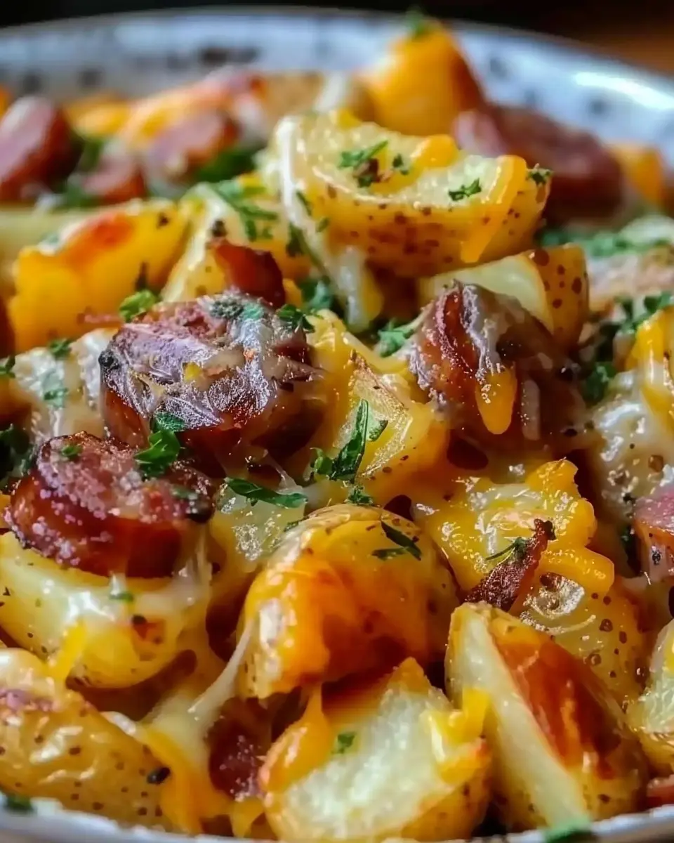Cheesy Ranch Potatoes and Smoked Sausage for a Cozy Dinner