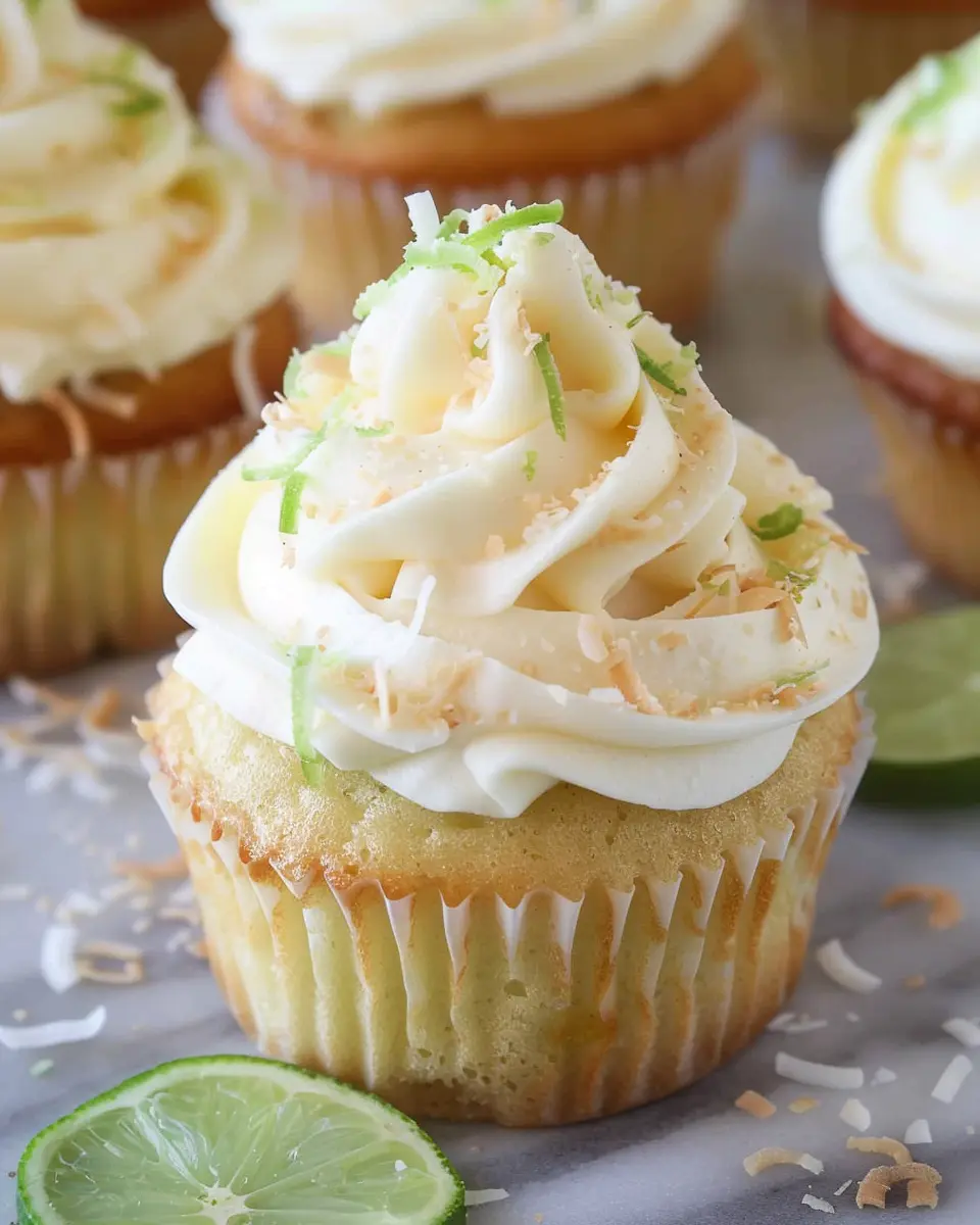 Coconut Cupcakes with Lime Buttercream Frosting Bliss at Home
