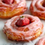 Strawberry Glazed French Crullers