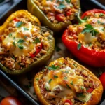 Easy Vegetarian Stuffed Bell Peppers with Rice