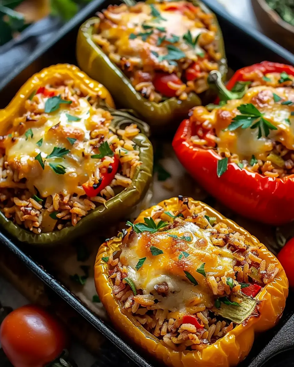 Vegetarian Stuffed Bell Peppers with Rice: Easy and Flavorful Delight
